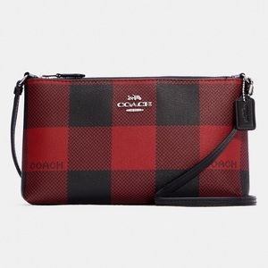 Zip Top Crossbody With Buffalo Plaid Print